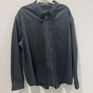 Eddie Bauer Wrinkle Resistant Button Down Shirt Mens XXL Dark Green Long Sleeve